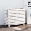 Vidaxl Laundry Basket, White, 88.5X44X76 Cm, Solid Pine Wood