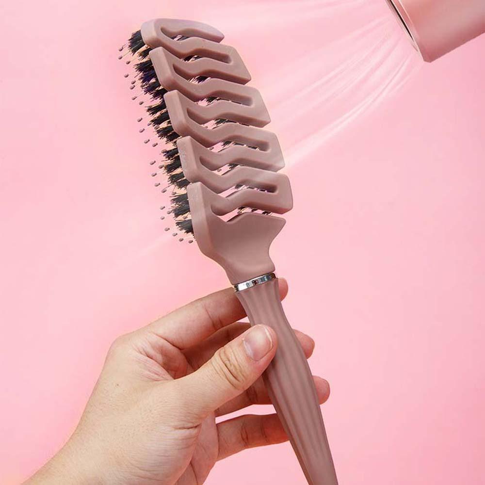 Hair Styling Tool Porcine Bristle Hairbrush Hair Accessories Rolling Curly Comb  Men/Women