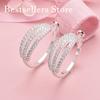 925 Sterling Silver 35mm Exquisite Round Earrings for Women Fashion Party Favors Jewelry Wedding Accessories