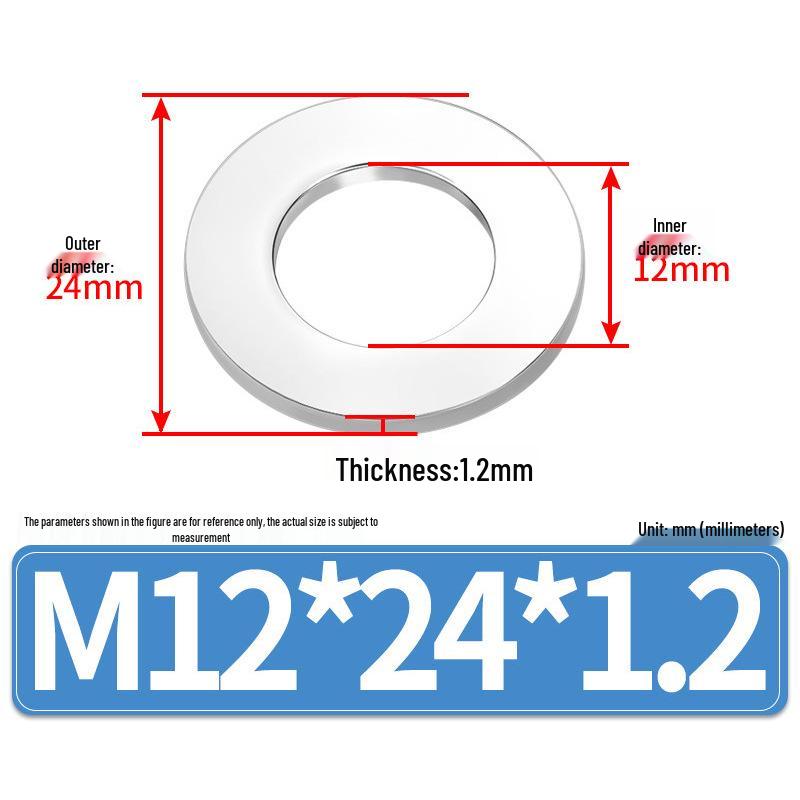 Jin Juntai Thick & Thin Stainless Steel Flat Washer, Round M10-M36