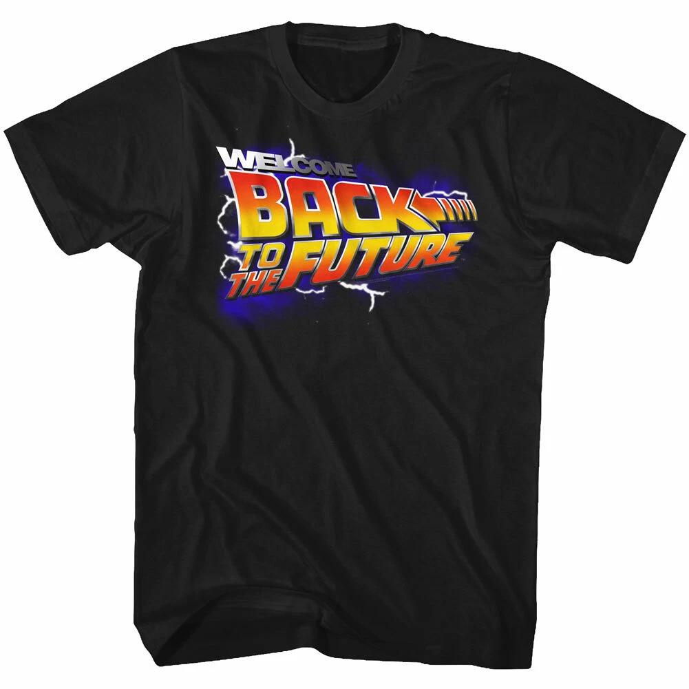 Back To The Future Movie Welcome Back Lightning Logo Men s T Shirt 3XL