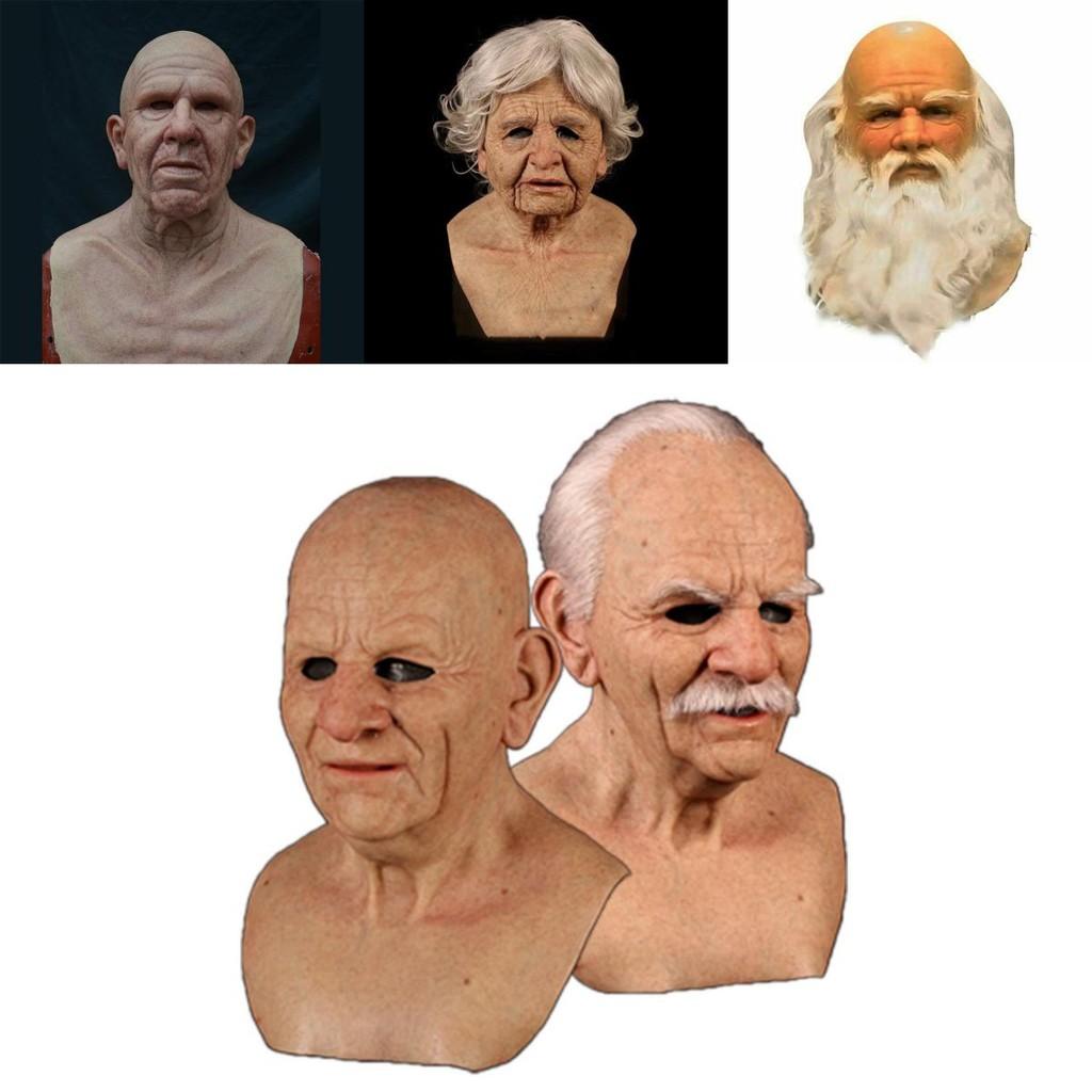 Realistic Latex Old Man Face Mask For Fancy Dress Cosplay Costume Halloween High Quality Material