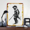 Spartanischer Krieger Bleistiftskizze Gedrucktes Poster Benutzerdefinierte Wandkunst Retro Vintage Metallblechschilder für Man Cave Heimdekorationen