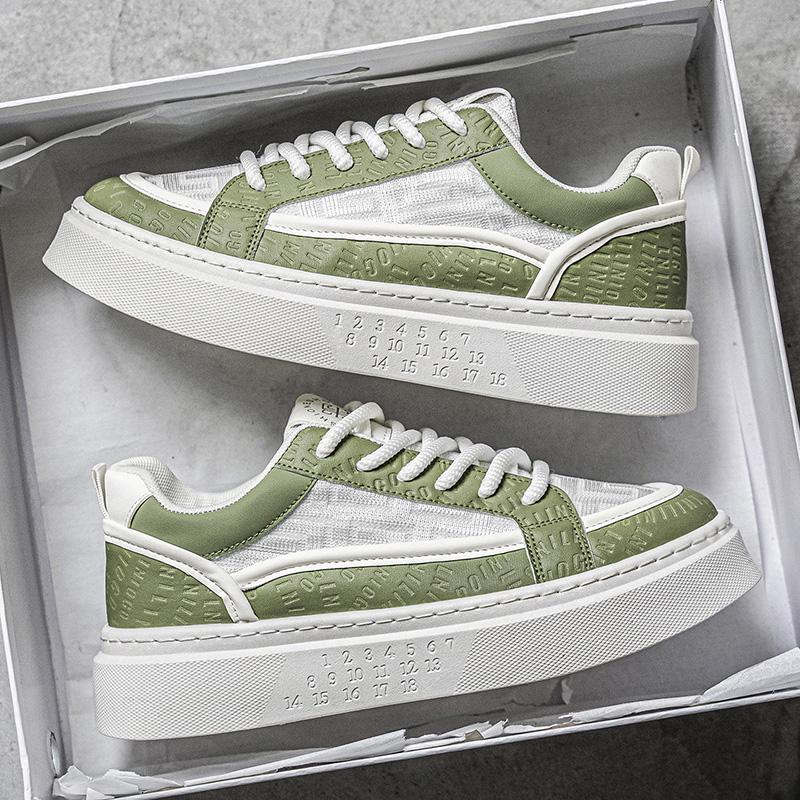 

New Shoes Autumn Breathable White Board Shoes Youth Anti Slip Sports Thick Sole Height Increasing White Shoe Commuting Versatile 44 бежевый