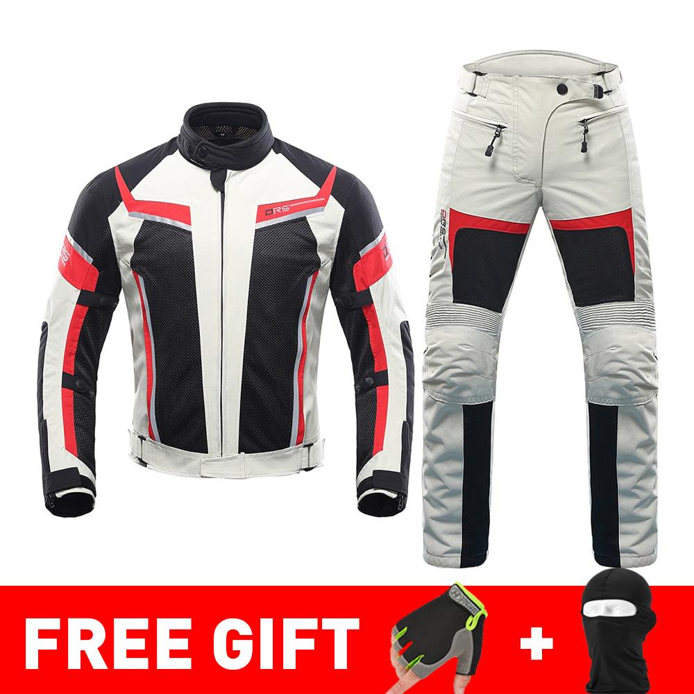 DUHAN Summer Motorcycle Jacket Man Riding Jacket + Motorcycle Pants Suit Breathable Mesh Jacket Moto Pants Suit 9 Style