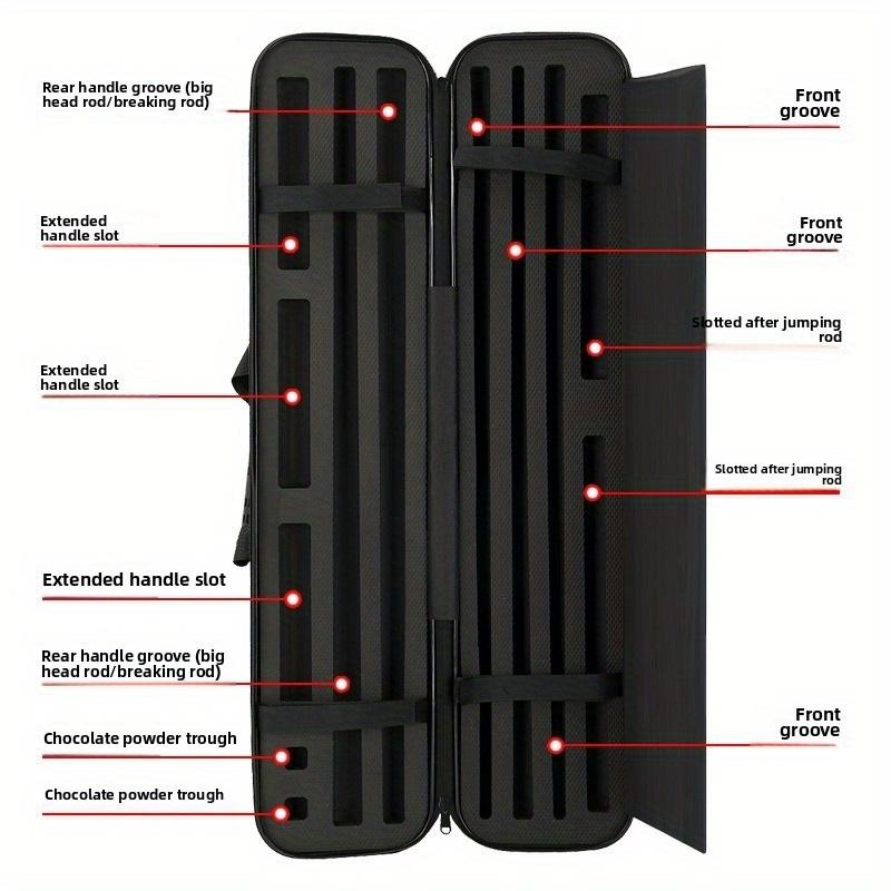 9 Ball Pool Cue Case 2 Piece Cue Box with Combination Lock Holds 3 Break Jump Cues 3 Playing Cues Black Billiard Storage