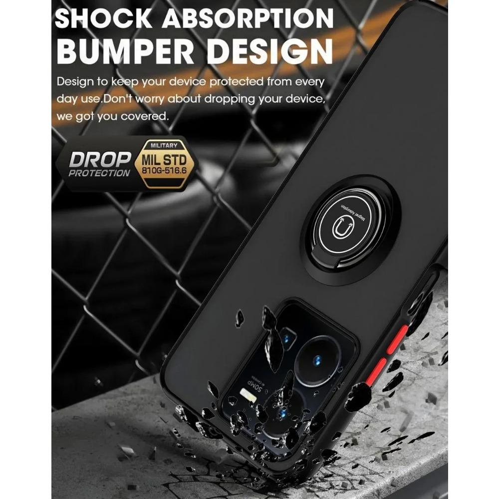 Custodia opaca armatura per Honor 200 Lite Cover Anello Supporto magnetico Supporto Antiurto Testurizzato Flessibile Business Protezione completa