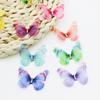 Promotion! 50Pcs Gradient Color Organza Fabric Butterfly Appliques 38Mm Translucent Chiffon Butterfly for Party Decor, Doll Embe