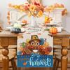 Bonhause Turkey Thanksgiving Table Runner 13x90 Inch Fall Autumn Maple Leaves Gobble Happy Harvest Kitchen Dinning Table Decoration for Indoor