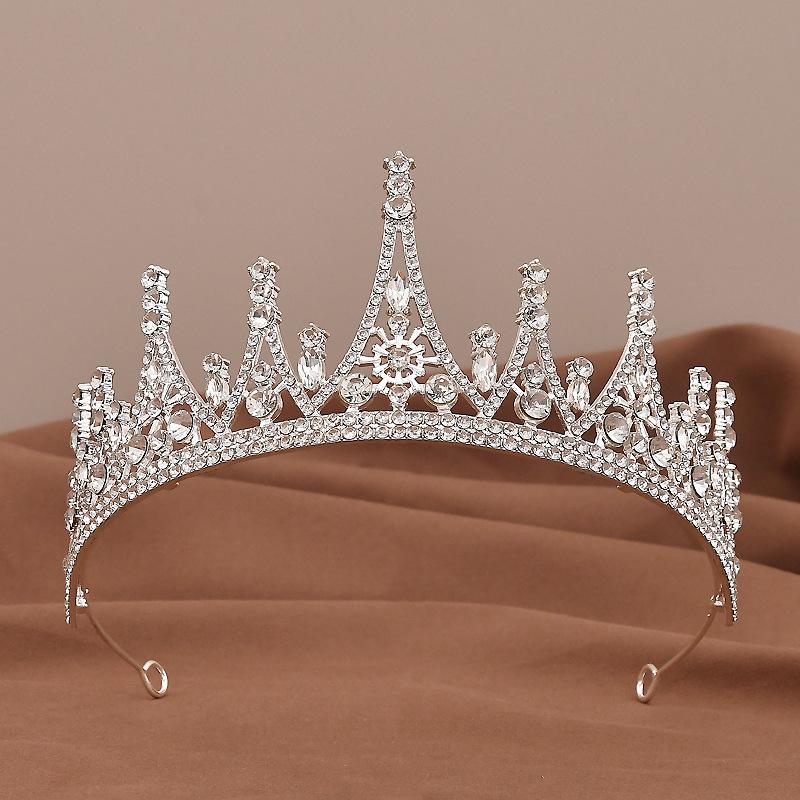 Korean Style Rhinestone Bridal Crown Headband for Weddings & Birthdays
