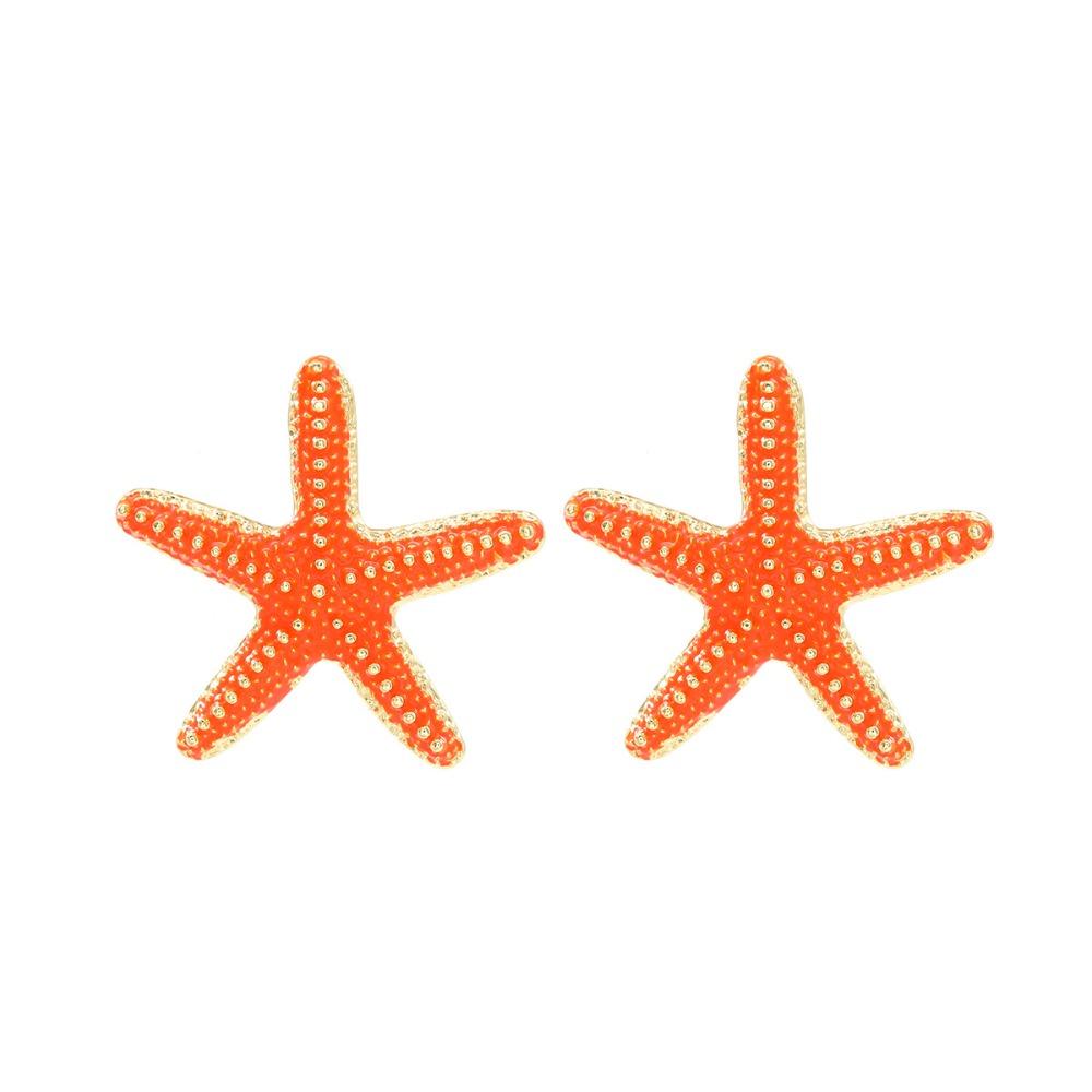 Personality Colored Glaze Starfish Earrings Conch Octopus Starfish Star Dangle Earrings Festival