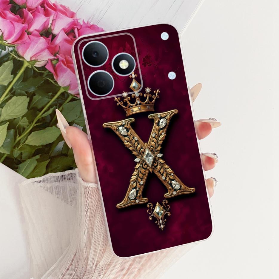 Für Realme Note 80 Hülle RMX5388 Niedliche Krone Buchstaben Abdeckung 6,74'' Weiche Dünne Handyhülle Für Realme Note 80 Note80 Rückseite Hüllen