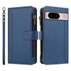 For Google Pixel 8a Leather Case 9 Card Slots Zipper Wallet Stand Phone Cover with Wrist Strap