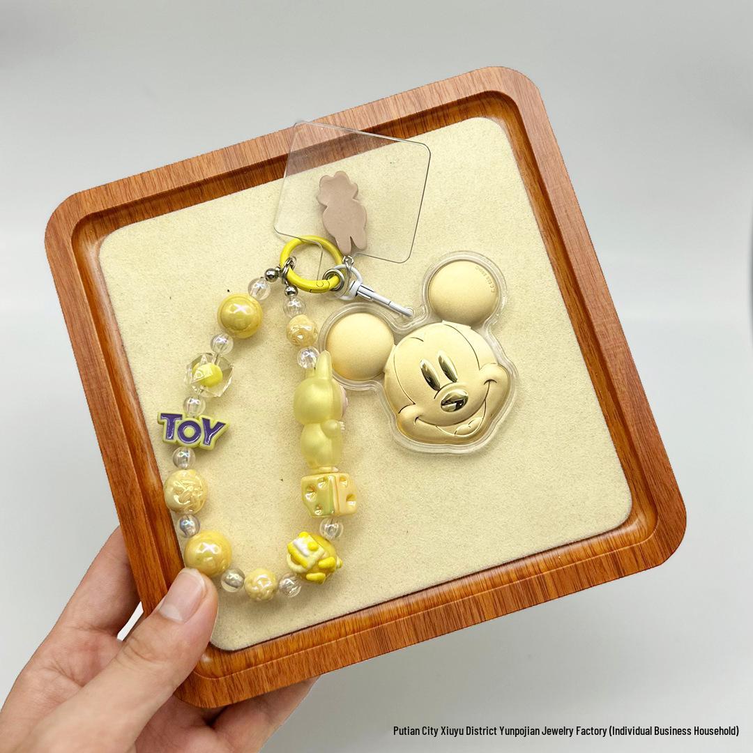 Shuibei 999 Pure Gold Mickey & SpongeBob Keychain Pendant