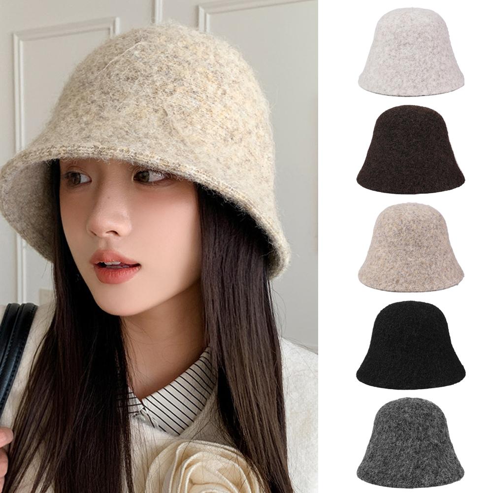 Fashion Winter Bucket Hat Ladies Outdoor Warm Bucket Hat Woman‘s Daily Casual Fisherman Cap Korean Style Classic Panama Hat