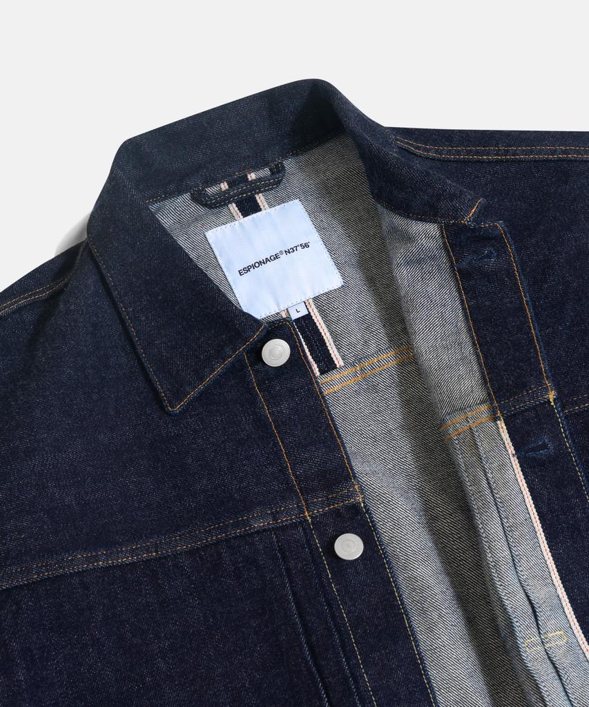 Espionage Type 1 Selvedge Denim Trucker Jacket Dark Indigo