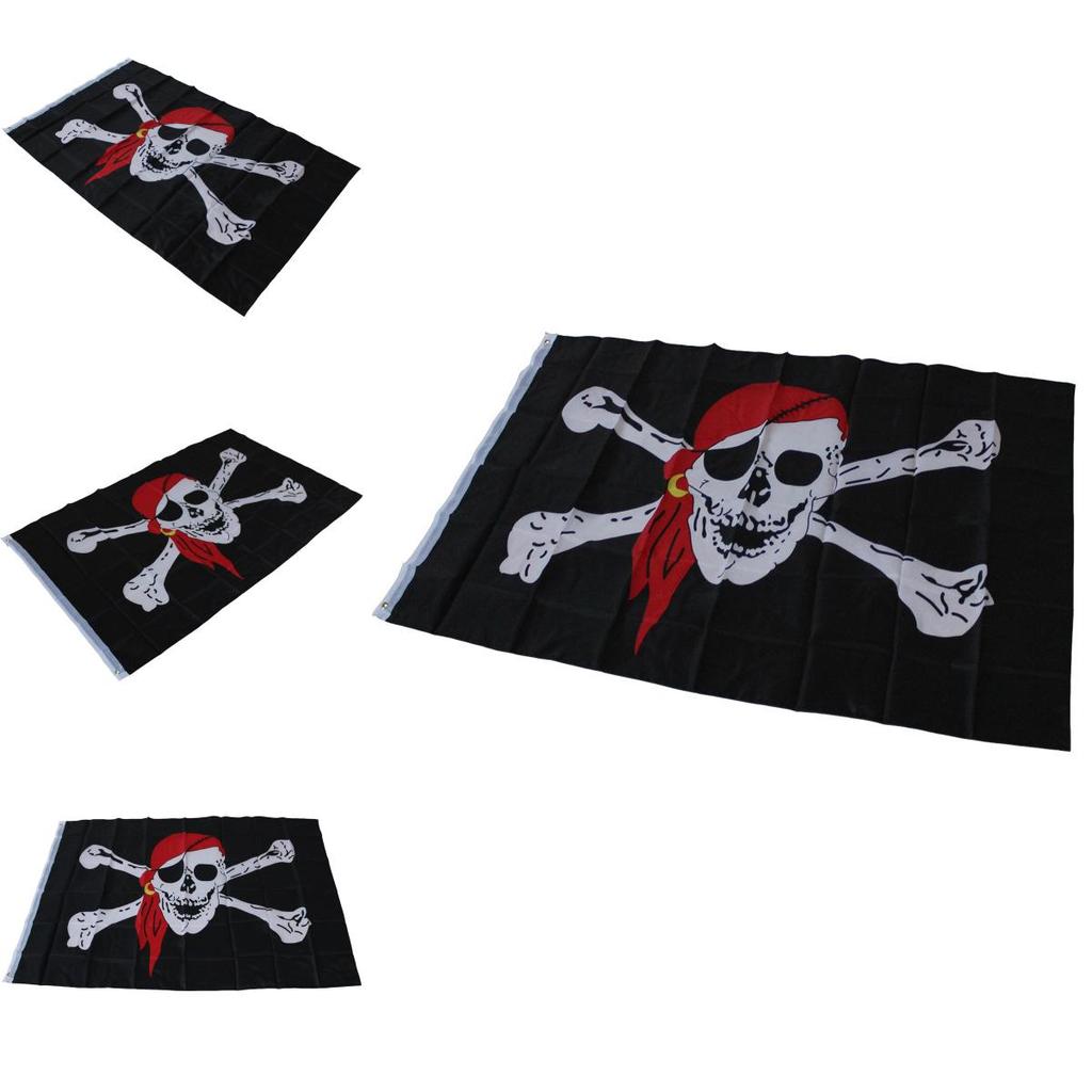 Jolly Roger Piratenvlag Banner Polyester Materiaal Halloween Decoratie Voor Piratenliefhebbers