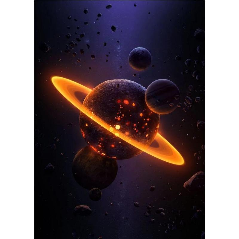 Abstract colorful cosmic planet galaxy star sky posters and prints vintage painting on canvas wall painting room decoration