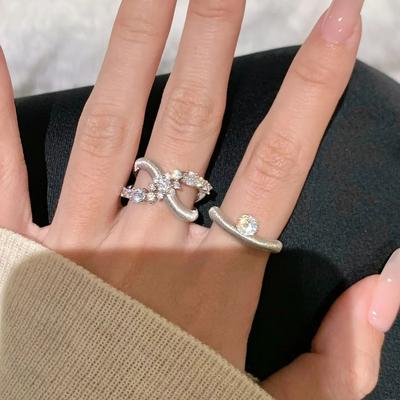 Anillo de Diamante Punto Río Flash Sentido Premium Industria Pesada Cepillado Irregular Apertura Cruzada Anillo