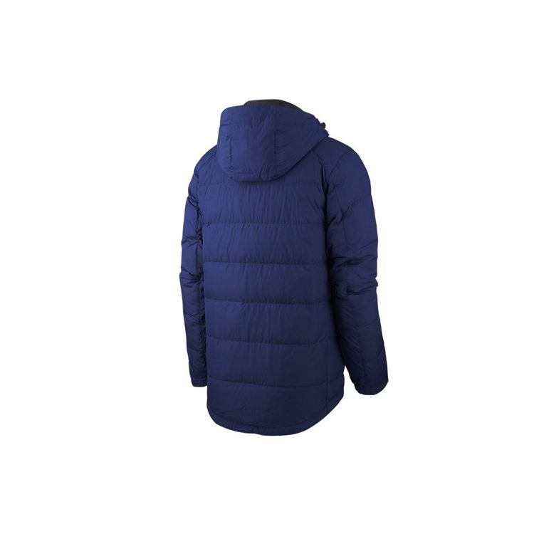 Nike Pánská outdoorová větruodolná teplá péřová bunda s kapucí Modro-námořnická AJ7947-429