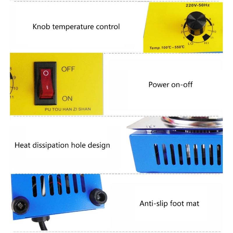 Professional 160W Soldering Iron Pot With Variable Temperature Control From 100℃ To 550℃ For Precise Work