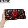 Solely for Decoration- 2D Flat Decorative License Plate Cover And Frame Solely Elegant Rose Floral Aluminum License Plate 6 X 12 Inches Waterproof And