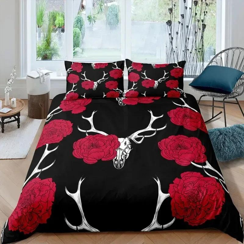 3D Printed Gothic Skull Bedding Set Duvet Cover Bedroom Comforter Covers Single Twin King Size Quilt Cover Home Textile