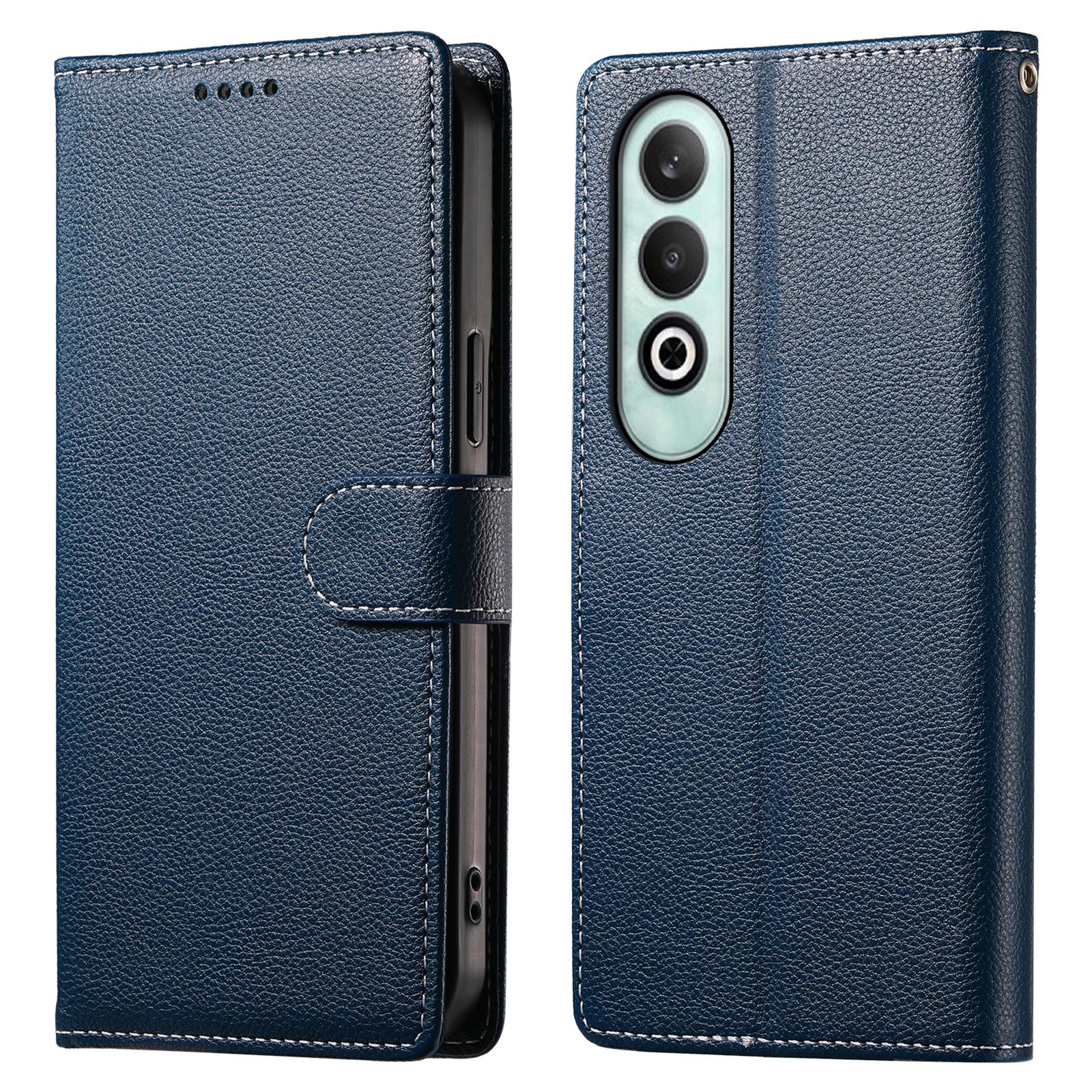 

DF-012 Чехол для OnePlus Nord CE4 5G Кожа с текстурой личи Магнитная застежка Кошелек Подставка Чехол для телефона Dark Blue