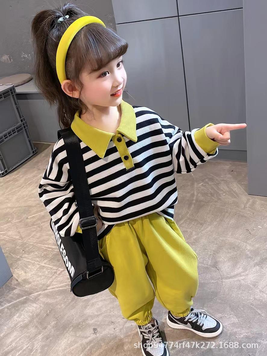 

Стильний спортивний костюм-двійка для дівчаток Весна та Осінь 2023 110 cm