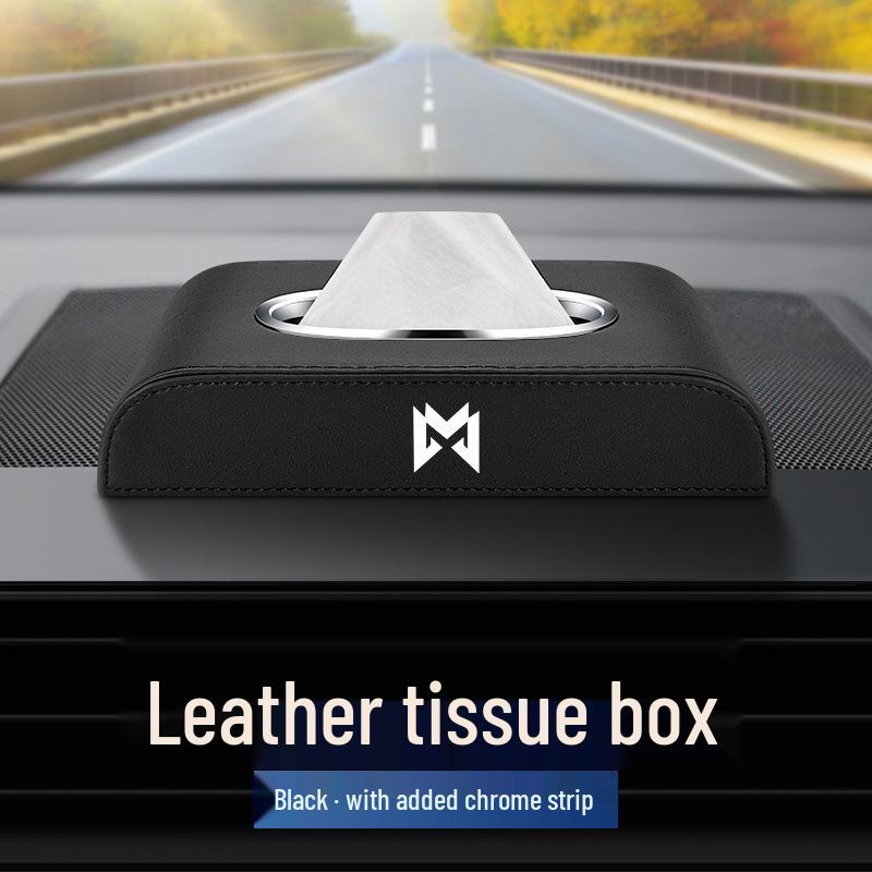 Compatible Leather Tissue Box for Mengshi 917, M800, and M HUNTER Car Interiors