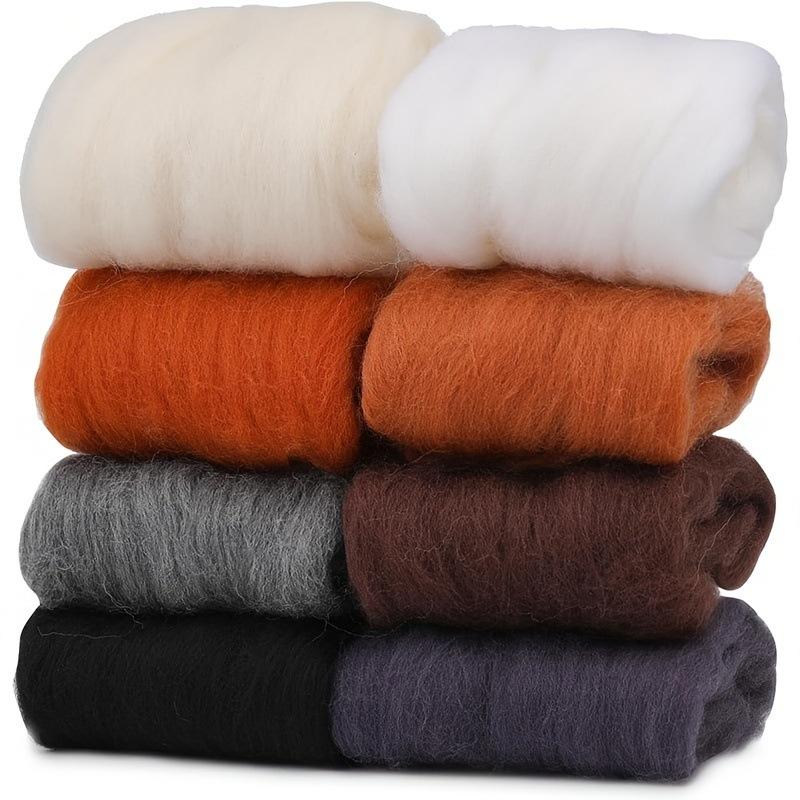 10 G DIY Wool Roving Needle Felting 8 Colors Wool Felting Fibre Handmade Material For Beginners Needle Felting Product Making