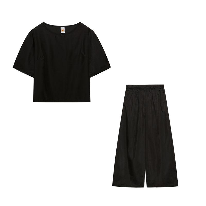 Summer New Ankle-Length Pants Casual Loose round Neck Short-Sleeved