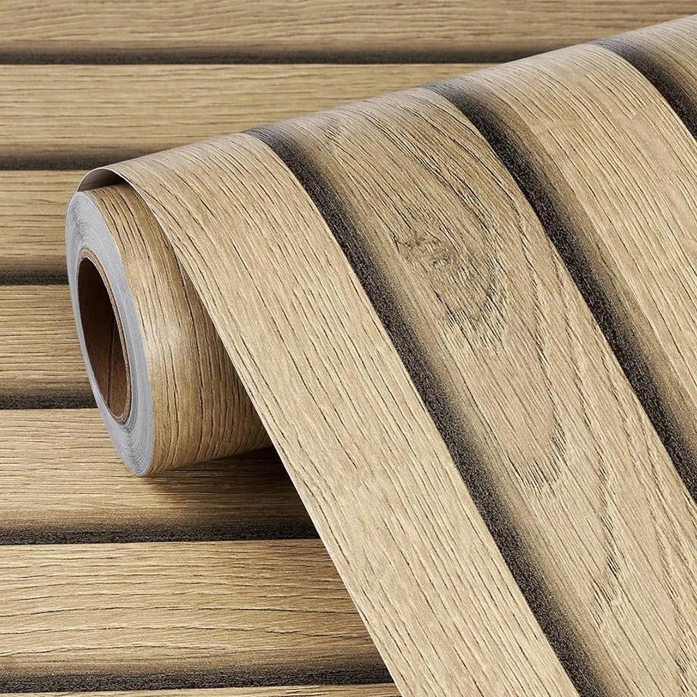 PVC Imitation Wood Grain Wall Renovation Waterproof Wall Stickers Easy To Remove