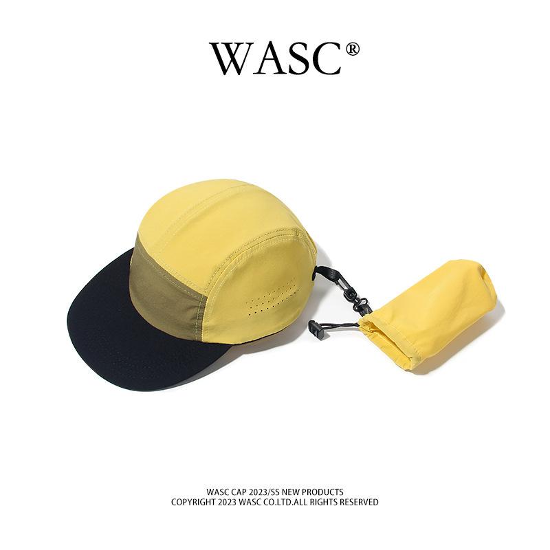 Quick-drying can store baseball cap Outdoor cycling foldable cap Men's and women's flat brim contrasting color thin hat