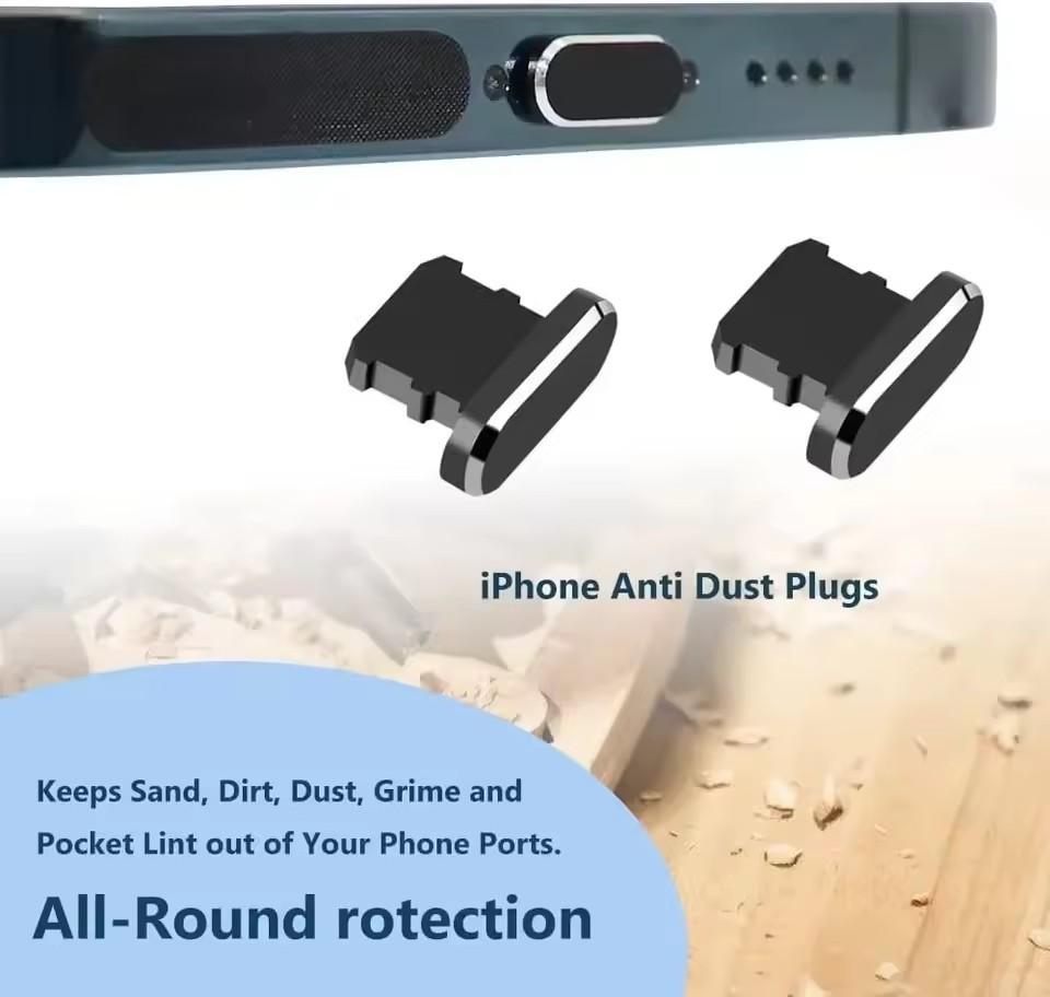10/1Pcs Cell Phone Charging Port Dust Plug with Cleaning Brush for iPhone 17 Pro Max Plus Samsung Xiaomi iOS Type C Cleaner Set