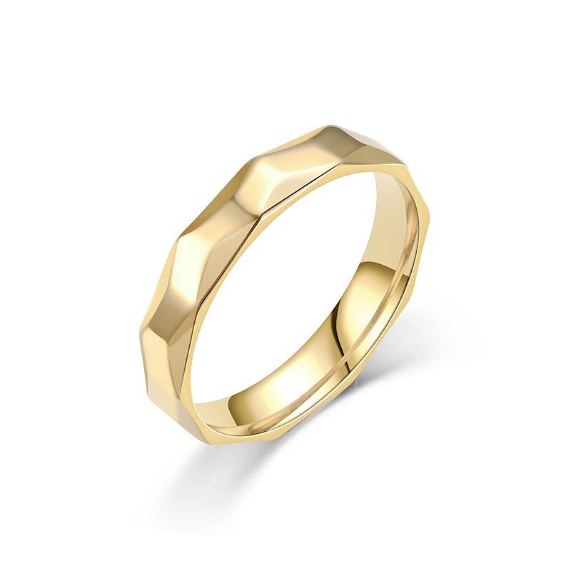 Fashion neutral wind rhombus titanium steel ring women's INS tide plain ring couple ring hand jewelry