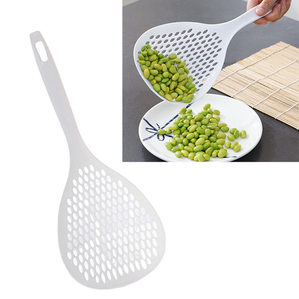 Écumoire à fentes en PP durable, résistante à la chaleur, à long manche, ergonomique, multifonction