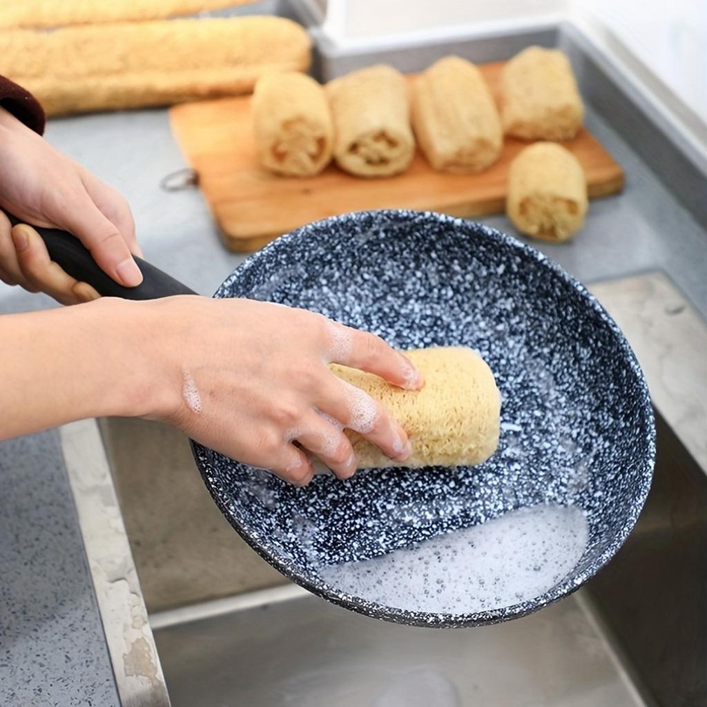 Natural Loofah Dishwashing Cloth, Loofah Sponge Scrubber, Loofah Sponge Scrubber, Scouring Pad, Loofah Brush Pot Brush