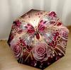 Purple Butterfly Garden Compact Travel Automatic Umbrella Compact 8-Rib Design Durable Plastic & Iron for Outdoor Daily Use Fashion Lovers