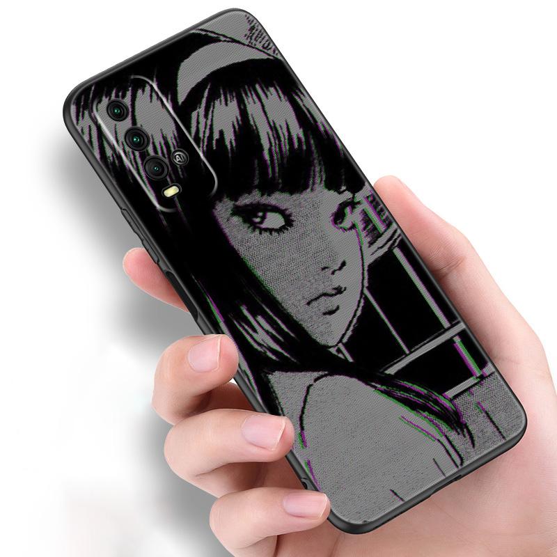 Anime Junji Ito Tees Horror Silicone Phone Case For Xiaomi Redmi Note 11 10 9 8 Pro 11T 10T 10S 9S 8T 9 9A 9C 9T Black Cover