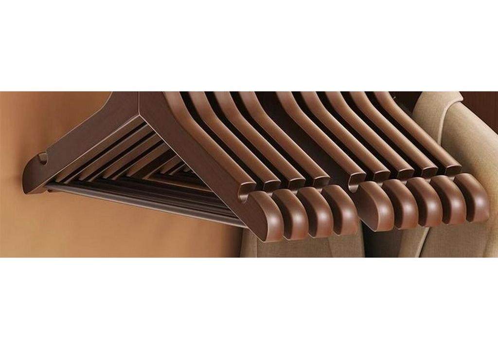 Anti-Slip Solid Wood Clothes Hanger - No Trace, Ideal for Home, Store, and Hotel Wardrobes