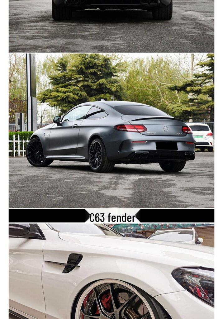 W205 Mercedes-Benz C-Class Coupe C260L to C63 AMG/C65 Wide Body Kit: Front & Rear Bumpers