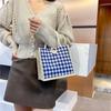 Ins Lunchtaschen für Frauen mit Hahnentrittmuster, kleine Lunchtasche, Lebensmittelaufbewahrungstasche, funktional, tragbar, für Reisen, Picknick im Freien