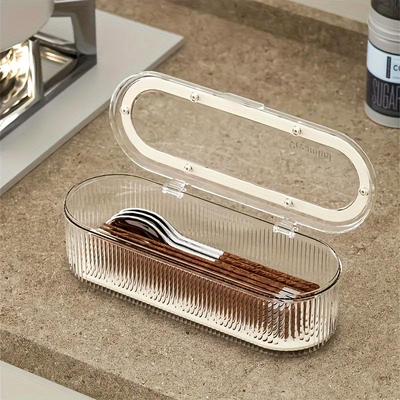 Multifunctional Tableware Storage Box - Clamshell Dust and Moisture Proof, Storage Case with Drain Tray, Kitchen Tableware Storage Rack