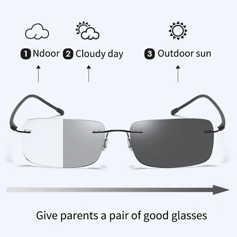 Photochromic Presbyopia Glasses Blue Light Resistant Reading Glasses Multifunctional Bifocal Sunglasses For Men