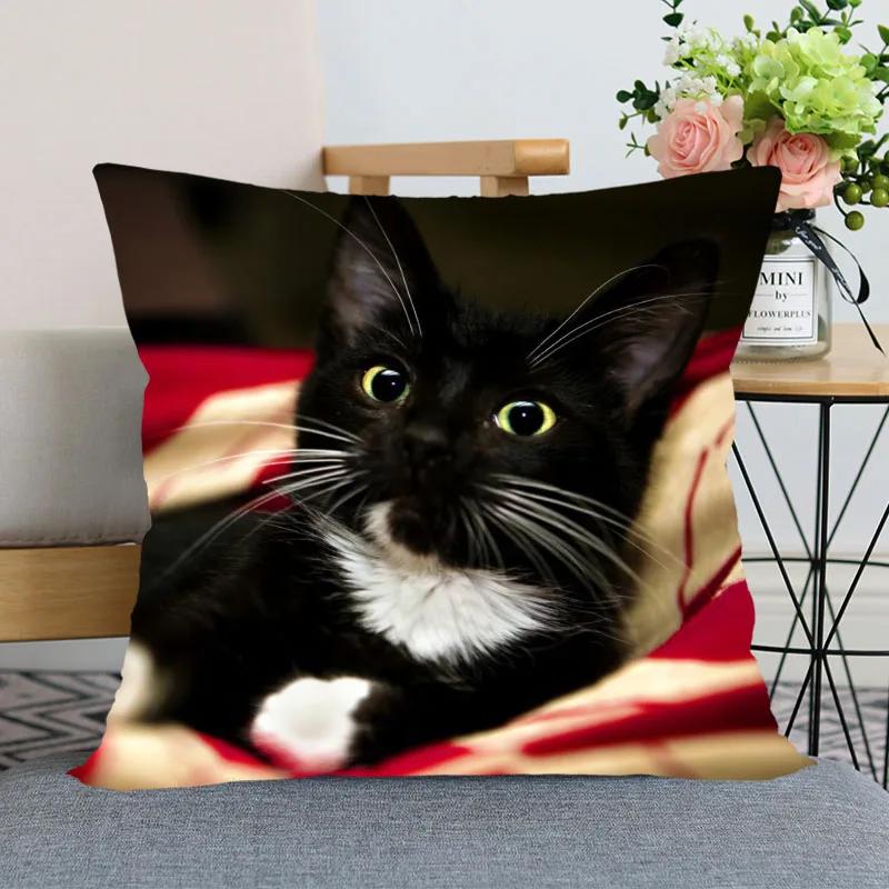 Față de pernă drăguță pentru pat de animale de companie, pentru canapea auto, casă, pisică, imprimată, pernă de protecție