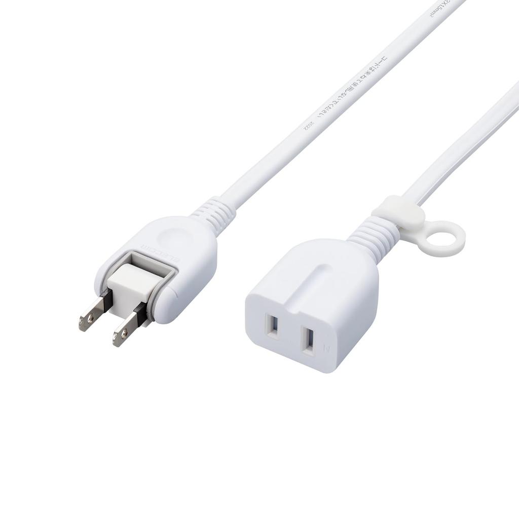 ELECOM Power Strip Extension Cord 3m 1 Outlet with Dust Prevention Shutter Polarity Compatible Plug Connection Possible Swing Type Plug Thermosetting