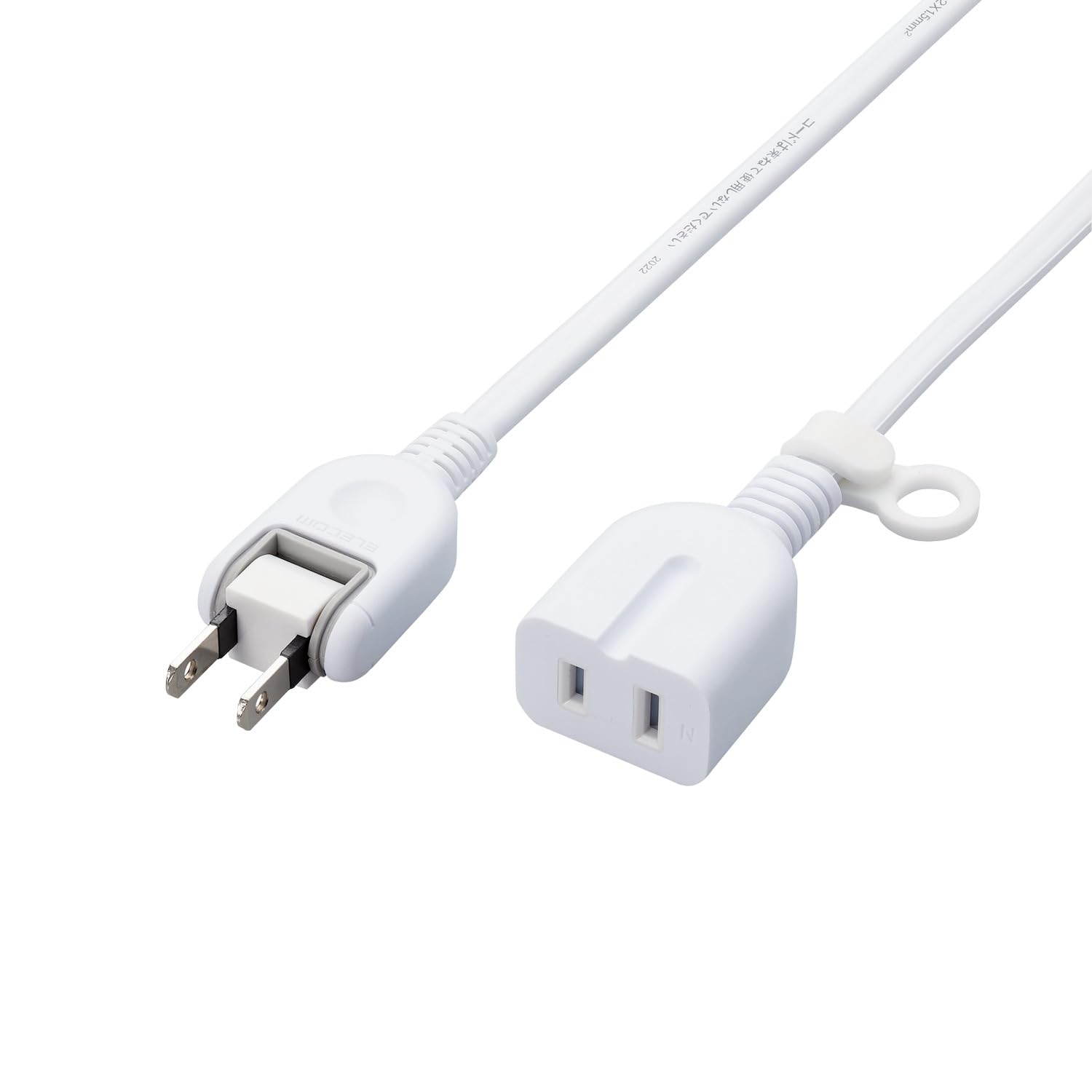 

ELECOM Power Strip Extension Cord 3m 1 Outlet with Dust Prevention Shutter Polarity Compatible Plug Connection Possible Swing Type Plug Thermosetting білий