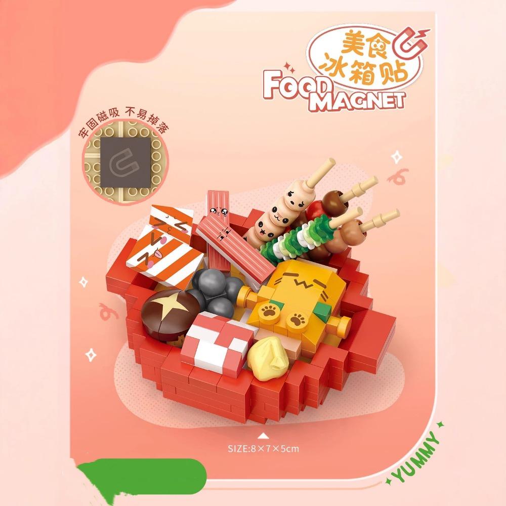 LOZ Mini Magnet de Frigider Creativ Blocuri de Construcție Oraș Oden Hot Pot Friptură Model Asamblare Decorațiuni Jucării Cărămizi Copii Cadou DIY