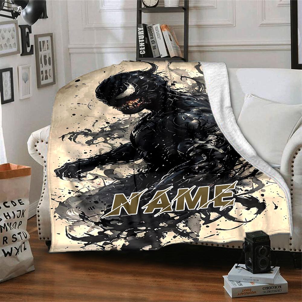 Custom Name Venom Artwork blanket for Couch & Bed, Plush Cozy Fuzzy Blanket Super Soft & Warm Blankets for Fall and Winter. 09089